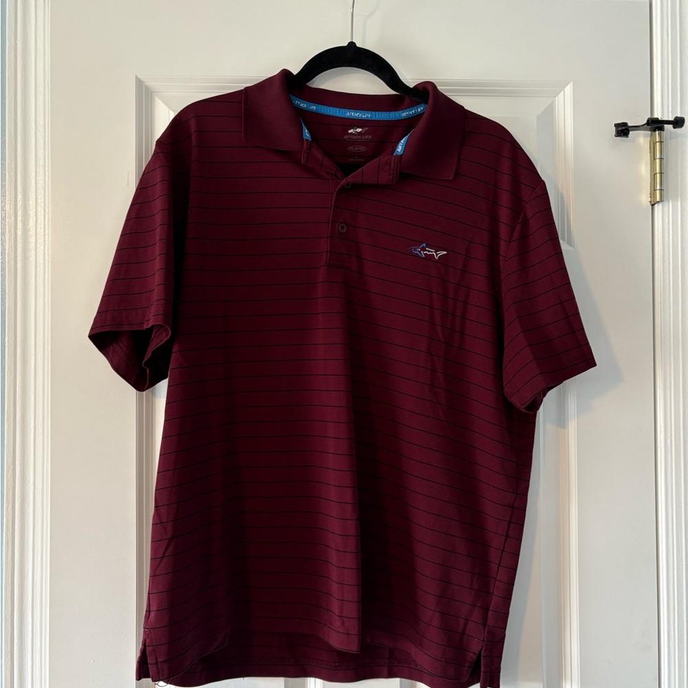 Attack Life Maroon Polo Golf Shirt
